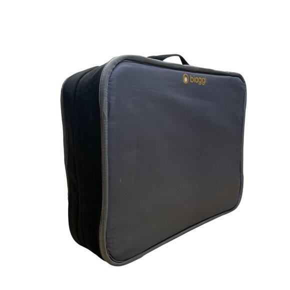 Biaggi Black Nylon Collapsible Rolling Duffel Bag With Multiple Pockets - Picture 13 of 15